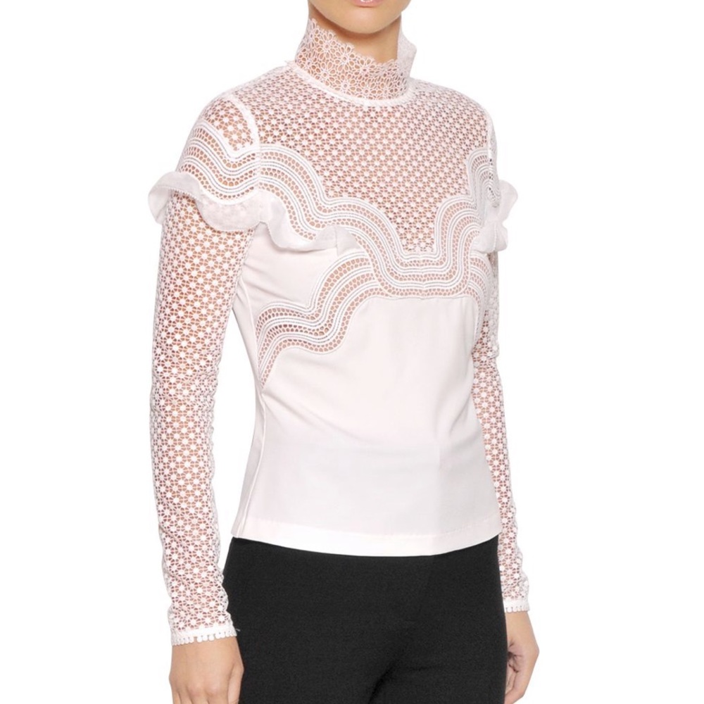 Self Portrait White Lace Top Size 4